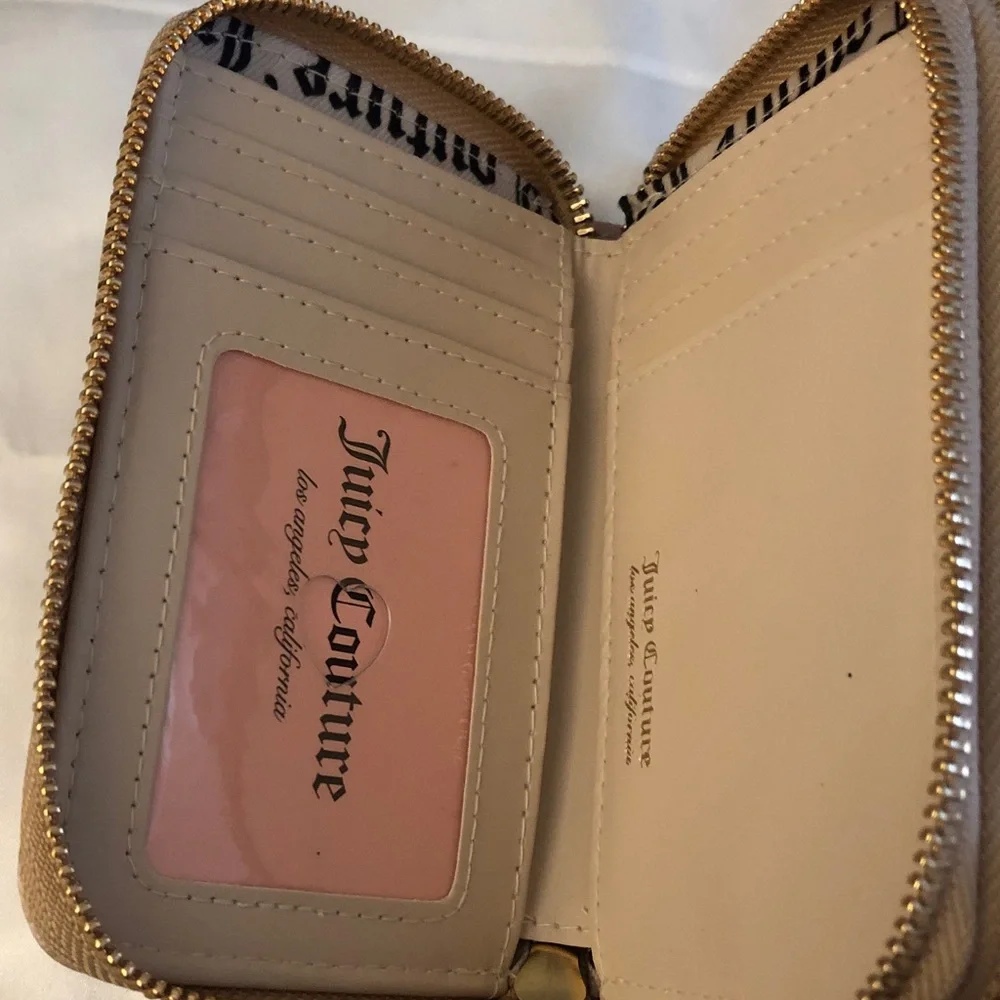 Juicy Couture Sandstone Summer Garden Double Medium ZA Wallet Flower Charm NWT